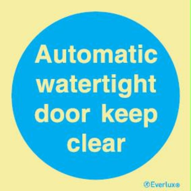 Mandatory, Fire and Watertight door sign, photolum